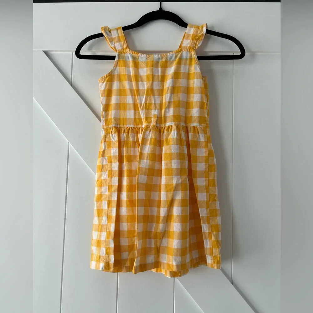 Carter’s Girls yellow and white checkered dress